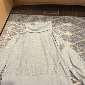 ALO Yoga Light Gray/Heathery Gray Funnel Neck Sweatshirt